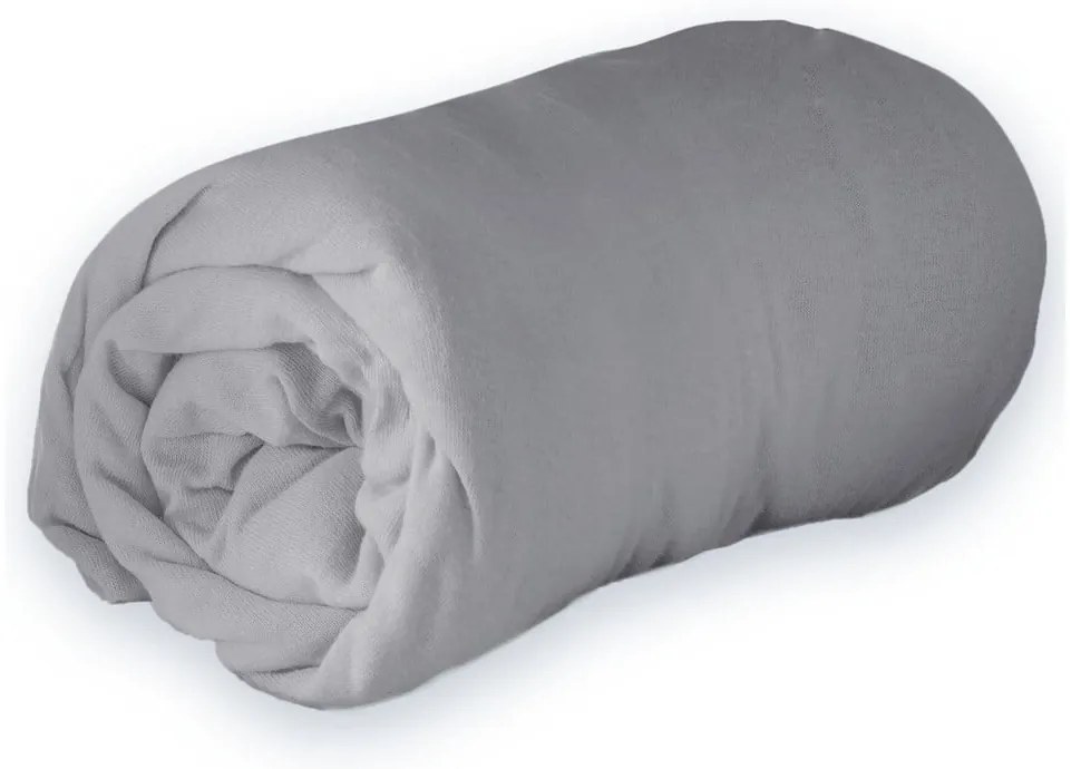 Világosszürke gumis jersey lepedő 90x190 cm Jersy – douceur d'intérieur