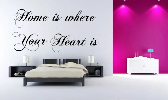 Dekoratív falmatrica HOME IS WHERE YOUR HEART IS 80 x 160 cm