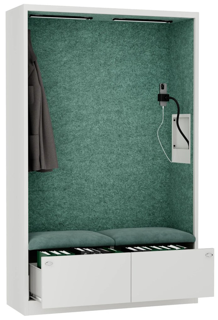 Sally 1150mm korpus Biały - siedzisko Zielony