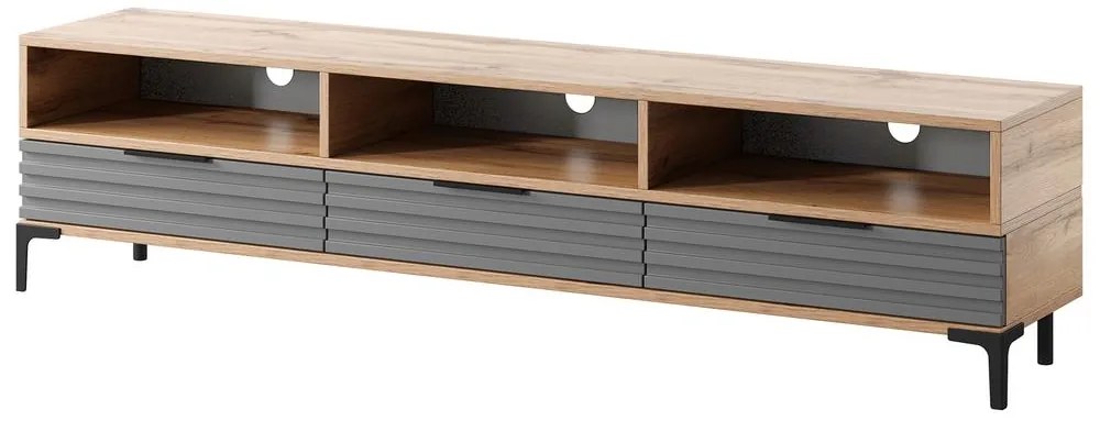 Tv szekrény/asztal Ricko 3D  (természetes tölgy + szürke). 1098751