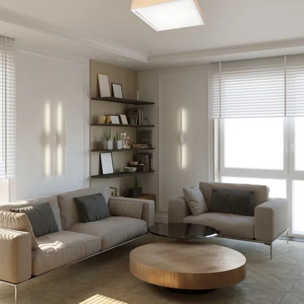 Mennyezeti lámpa NATURAL SQUARE 4xE27/15W/230V 48x48 cm fenyő/fehér