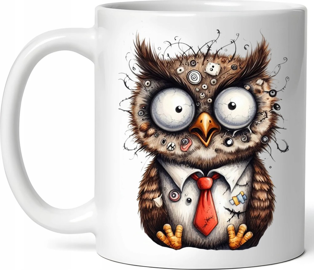 Látványos Bögre Őrült Vicces Bagoly Kerámia Doboz 330ml