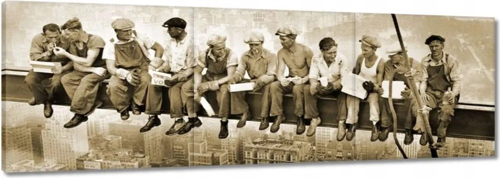 Vászonkép 90x30 Munkások a gerendán