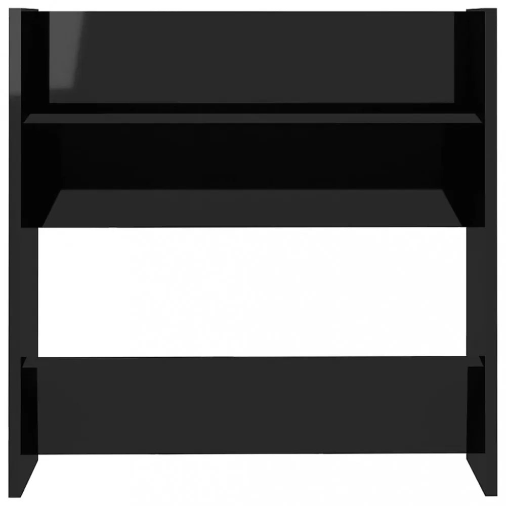 2 db magasfényű fekete szerelt fa fali cipősszekrény 60x18x60cm