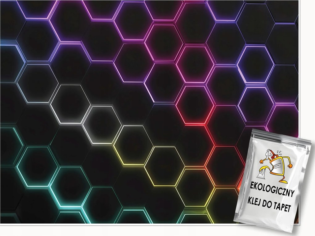 Gyerek Fotótapéta 3D Hexagonok Gaming Gyerekszoba 200x140