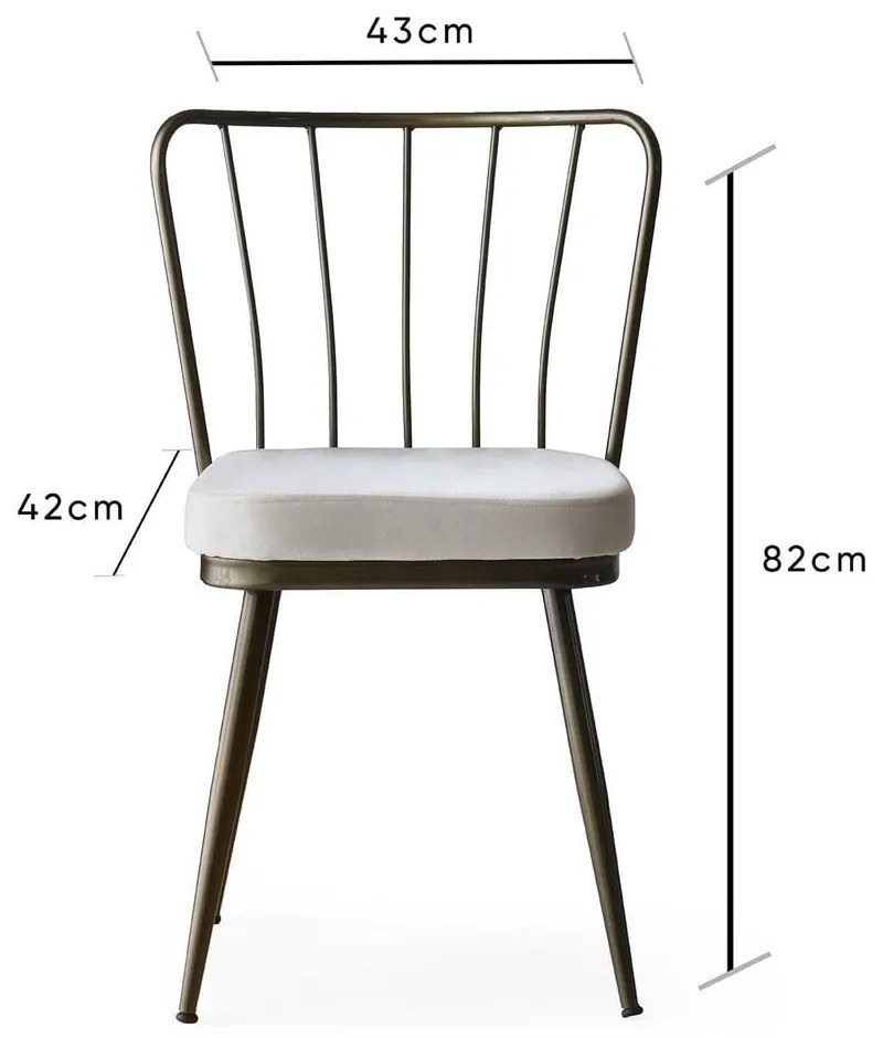 Szürke fém étkezőszék szett 2 db-os Yildiz – Kalune Design