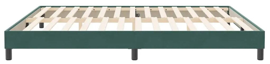 vidaXL sötétzöld bársony rugós ágy matrac nélkül 200x220 cm