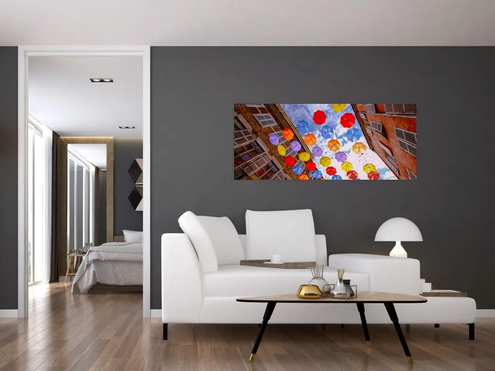 Színes esernyők képe (120x50 cm)