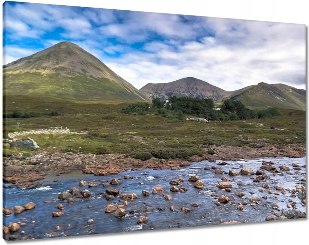 Vászonkép 100x70 Hegyek a folyó mögött