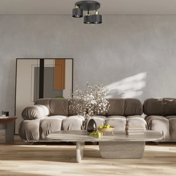 Mennyezeti lámpa PARKLA 3xE27/15W/230V fekete/arany