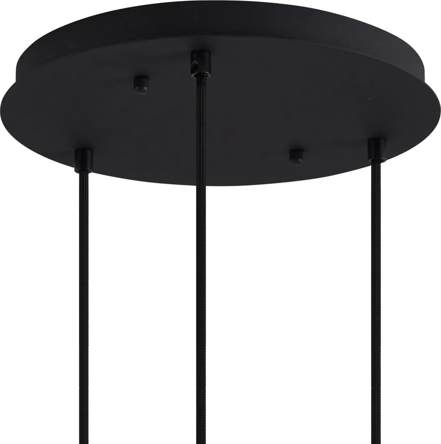 Art Deco Függőlámpa Fekete Füstüveggel 3-lámpás - Douglass