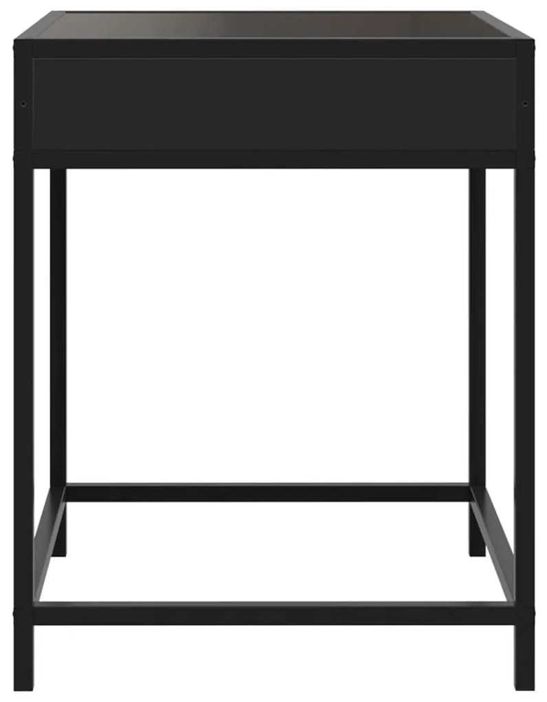 fekete végtelen hatású LED-es dohányzóasztal 40 x 40 x 51 cm