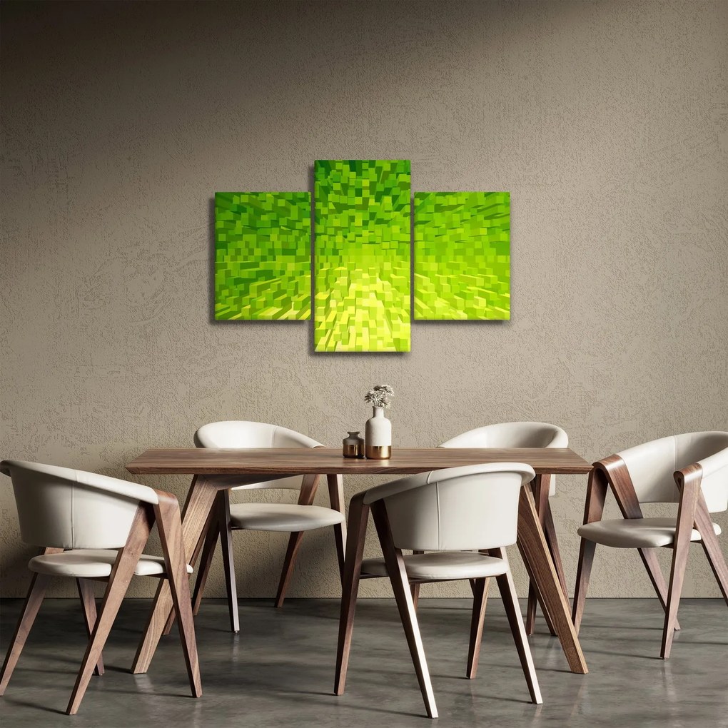 Sárgászöld kockák képe (90x60 cm)