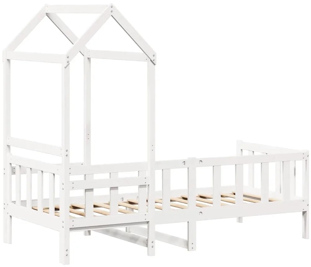 fehér tömör fenyőfa kanapéágy tetővel 80 x 200 cm