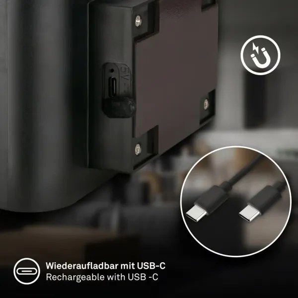 Briloner 3878015 - LED újratölthető fali lámpa érzékelővel CHAT LED/3W/5V 2000 mAh fekete