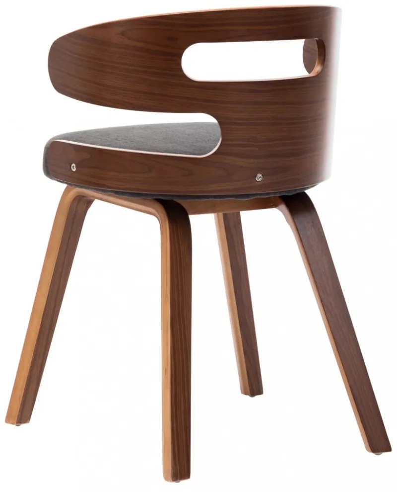 vidaXL 6 db sötétszürke hajlított fa és szövet étkezőszék