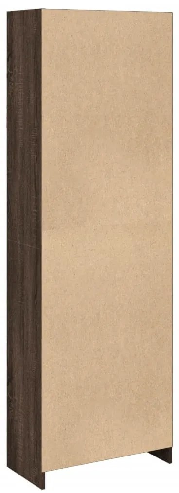 barna tölgy színű szerelt fa könyvszekrény 57 x 28,5 x 174 cm