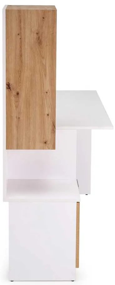 Kirkton íróasztal, fehér / artisan tölgy