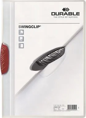 Gyorsfűző, klipes, A4, DURABLE Swingclip® 30, piros (DB226003)