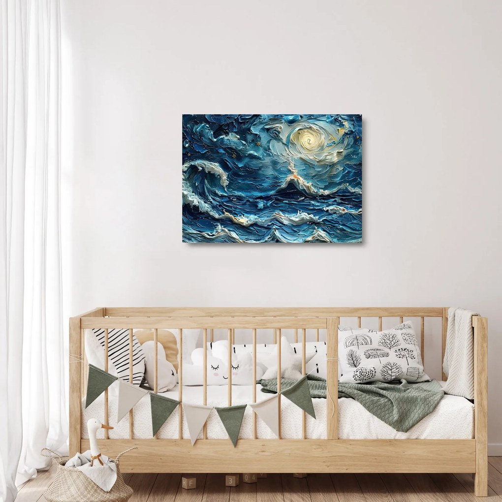 Üveg kép - Az ég és a tenger festése (70x50 cm)