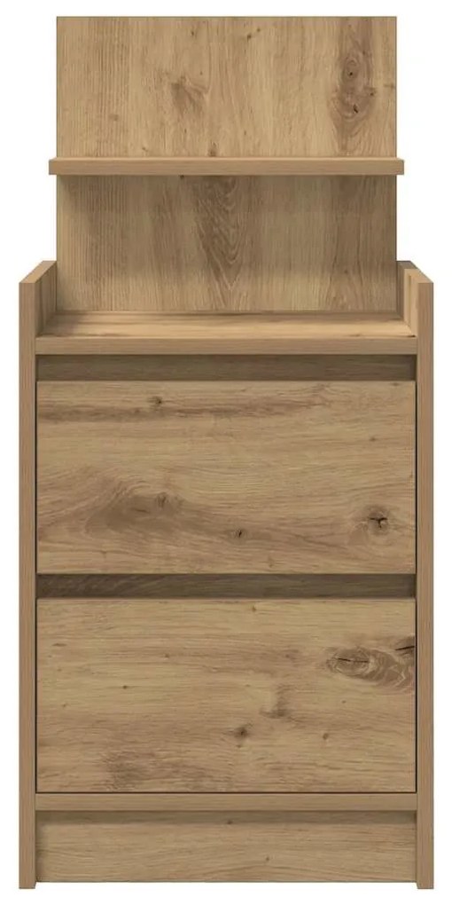 2 db kézműves tölgy éjjeliszekrények 2 fiókkal 38x34x80 cm