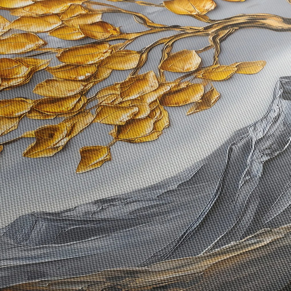 Kép – Fa arany levelekkel (70x50 cm)