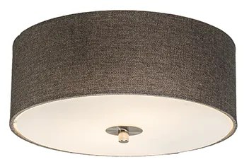 Rusztikus mennyezeti lámpa taupe 30 cm - Drum Jute