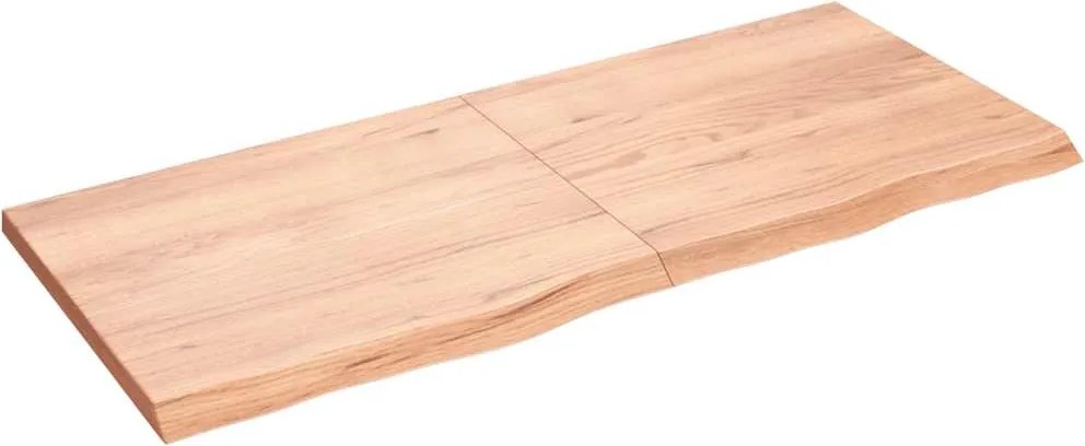 vidaXL világosbarna kezelt tömör tölgyfa asztallap 140x60x(2-4) cm