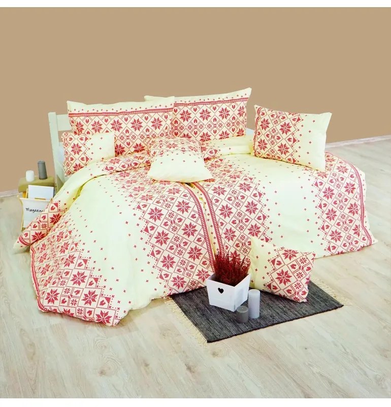 EMI Etno piros ágyneműhuzat, A standard egyszemélyes ágy szett tartalma: 1x 140x200 + 1x 70x90