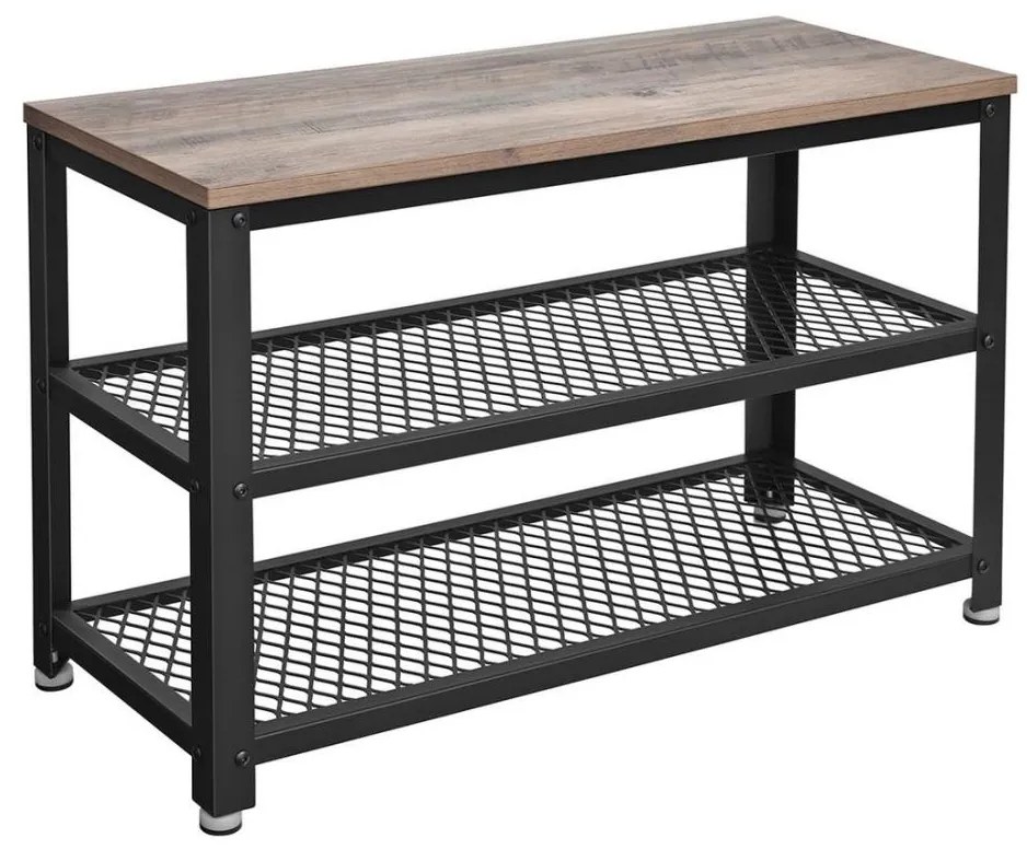 DAVOR cipőtároló barna/fekete