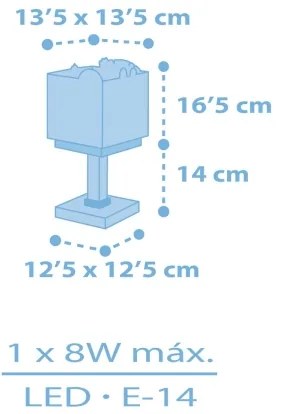 Dalber 63111T - Gyermeklámpa JUNGLE 1xE14/8W/230V kék