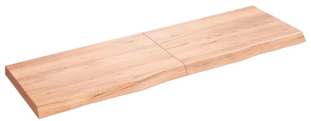 világosbarna kezelt tömör fa fürdőszobai pult 160x50x(2-6) cm