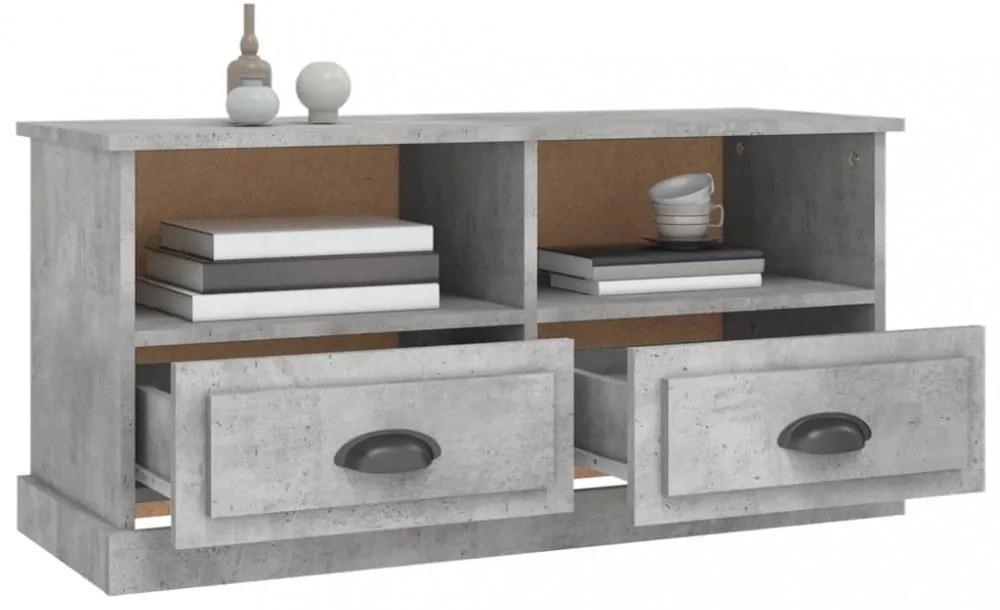 betonszürke szerelt fa TV-szekrény 93 x 35,5 x 45 cm