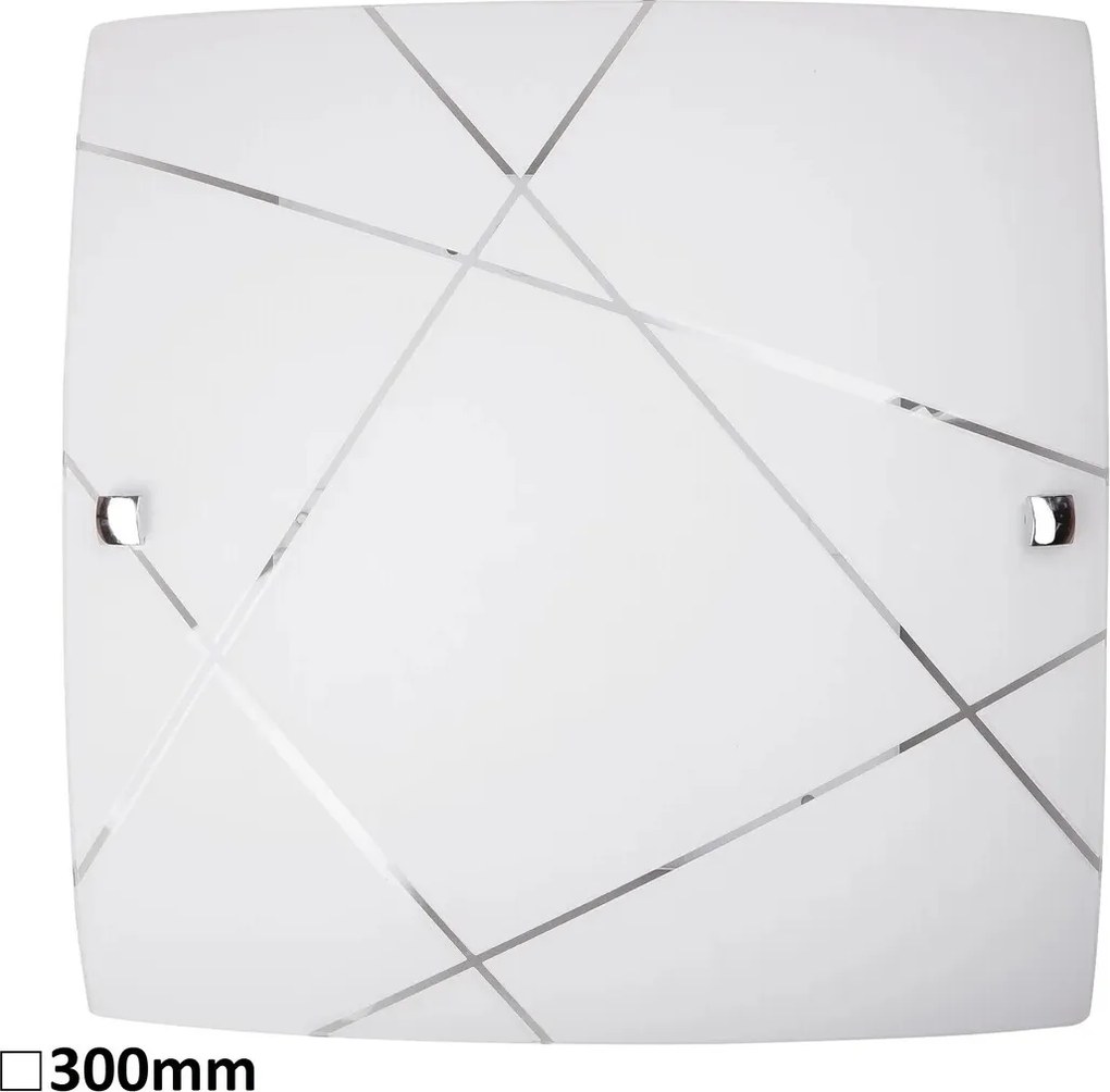 Mennyezeti fali lámpa üveg fehér króm négyzet 30 cm klasszikus Rabalux