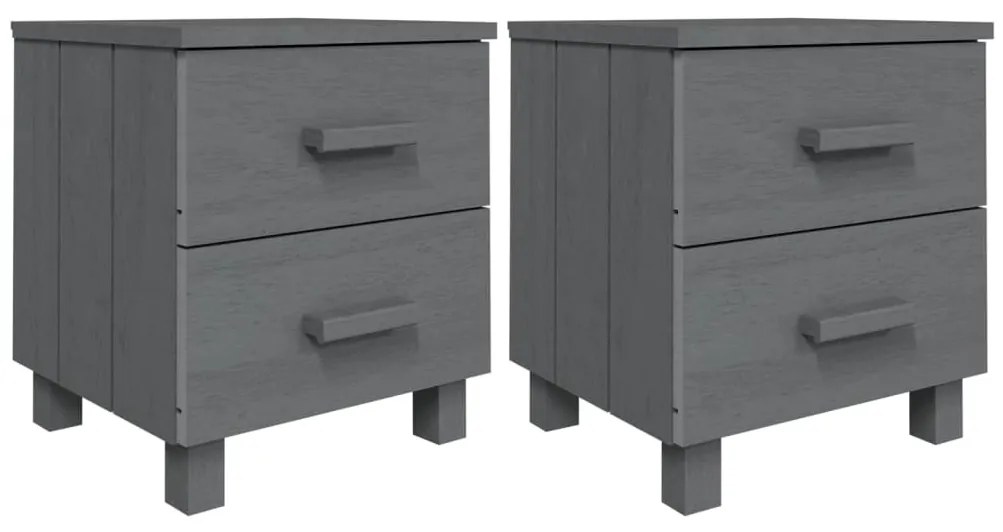 HAMAR 2 db sötétszürke tömör fa éjjeliszekrény 40x35x44,5 cm