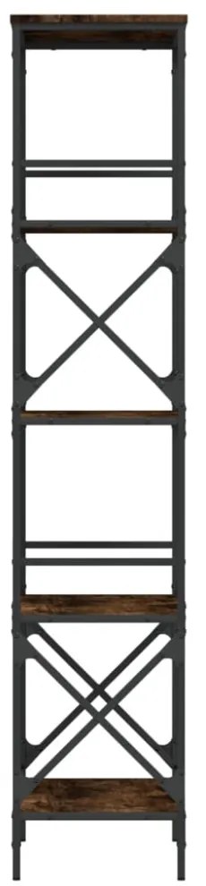 5 szintes füstös tölgy szerelt fa könyvespolc 59 x 35 x 132 cm