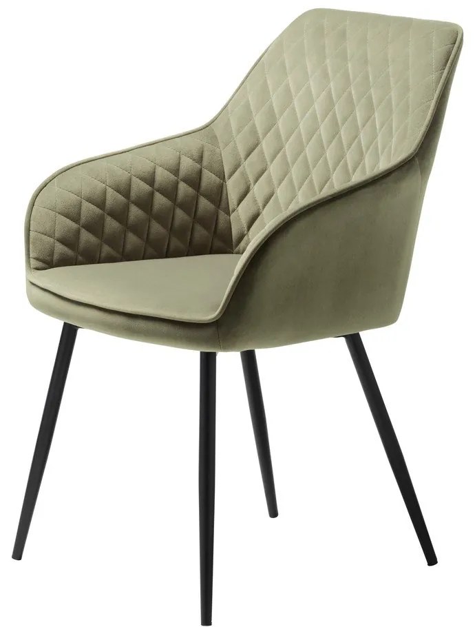 Khaki kárpitozott karfás étkezőfotel Milton – Unique Furniture