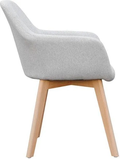 Dizájnos fotel, világosszürke/bükk, CLORIN NEW