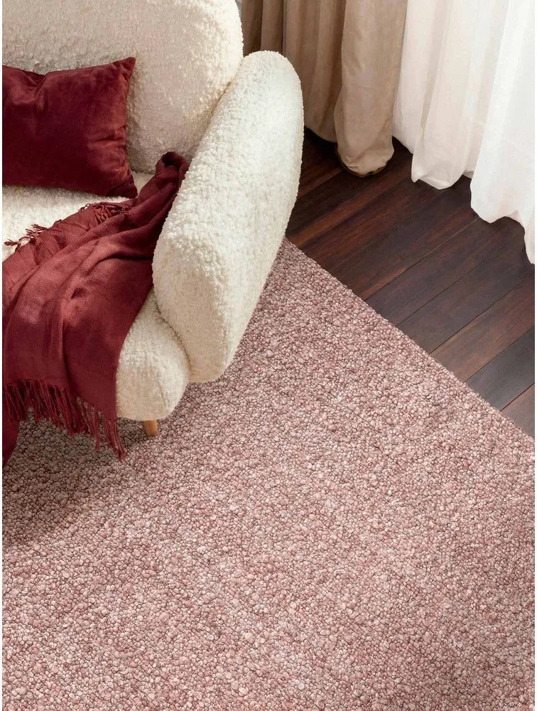 Törtrózsaszín kézi szövésű buklé szőnyeg 200x290 cm Notting Hill Portobello – Ted Baker