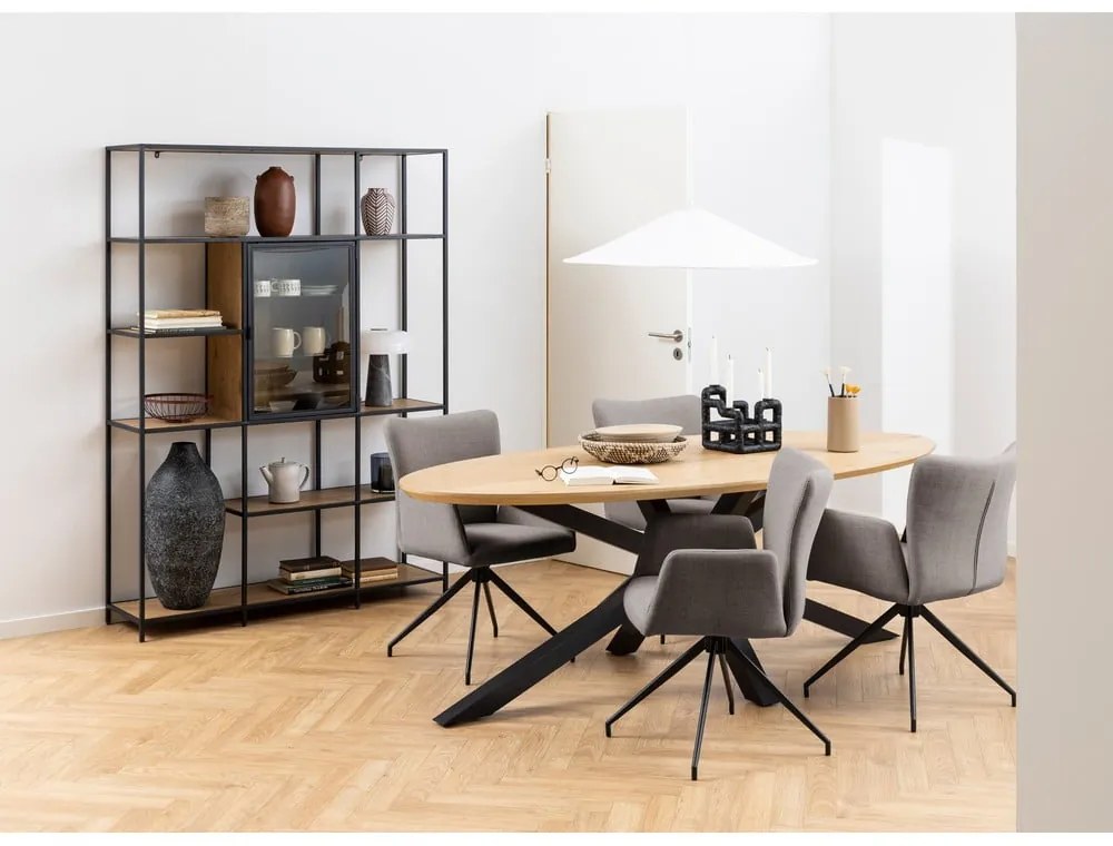 Szürke kárpitozott étkezőfotel szett 2 db-os Laura – Actona