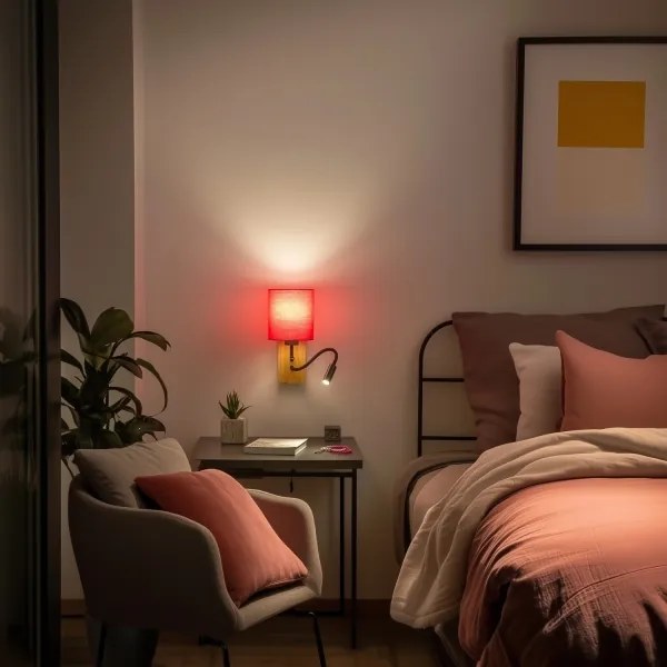 Brilagi - LED Fali lámpa NUBILA WOOD 1xE27/25W/230V + LED/3W tölgy/rózsaszín