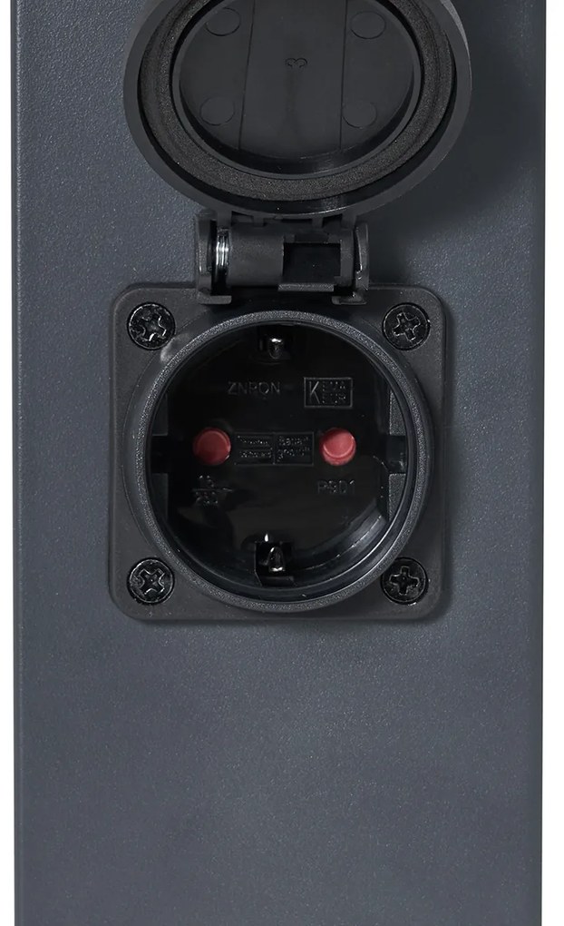 Kültéri lámpa sötétszürke opálüveggel 80 cm IP44 aljzattal és mozgásérzékelővel - Malios