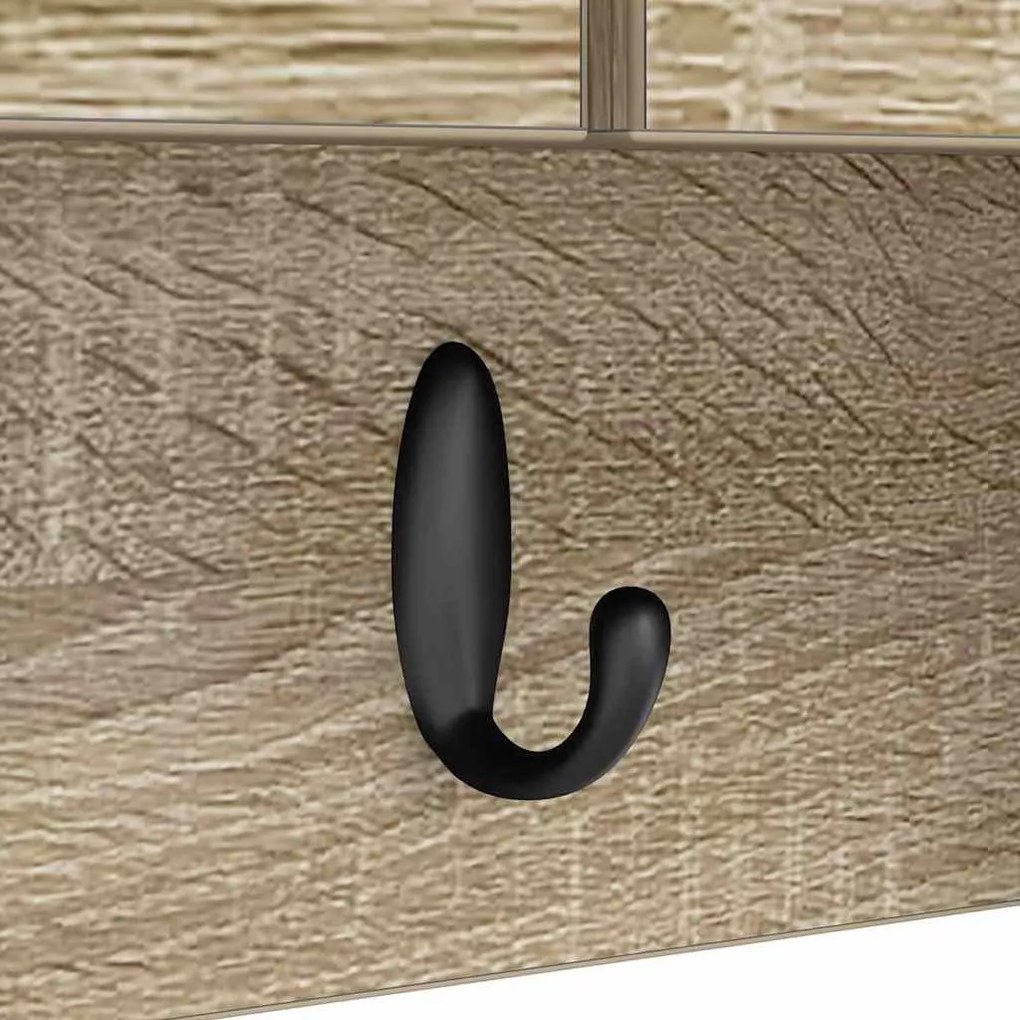 Fali Kabáthorog polcokkal sonoma tölgy 80 x 20 x 30 cm Faanyag