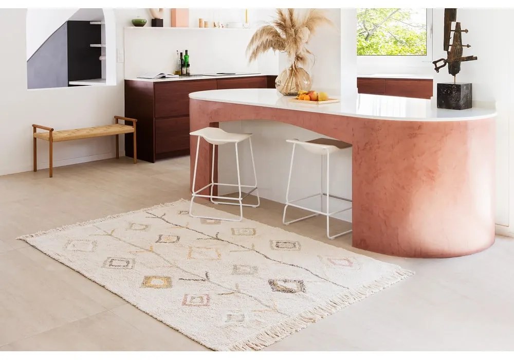 Bézs mosható kézi szövésű pamut szőnyeg 170x240 cm Kaarol Earth – Lorena Canals