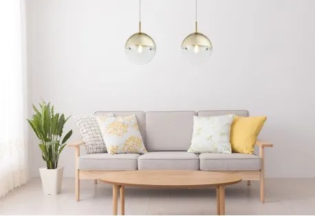 Globo 15855 Függeszték metál arany, üveg átlátszó,arany, ø: 200, Foglalat típusa:1xE27 60W 230V