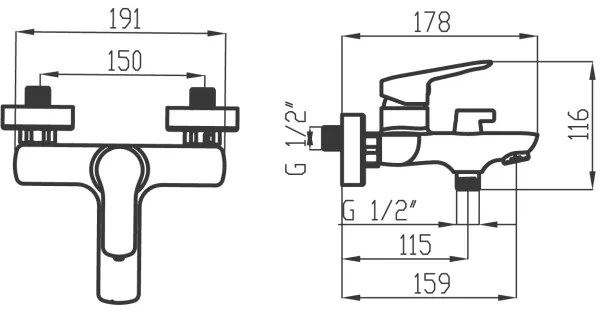 Novaservis - Fürdőcsap METALIA fényezett króm