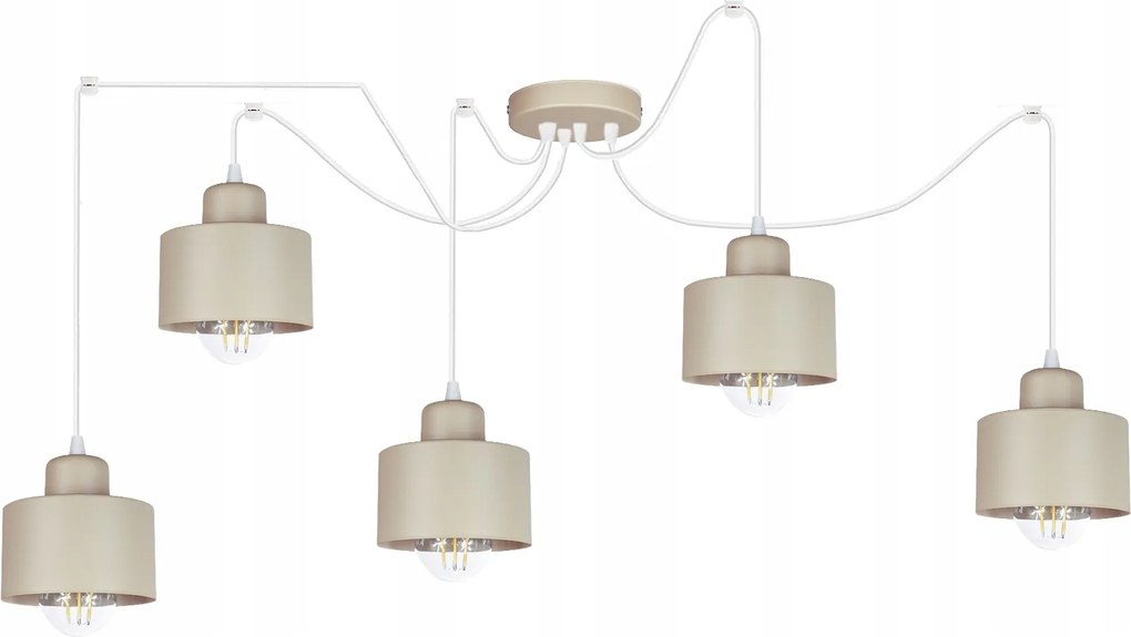 Csillár mennyezeti függőlámpa Pók Loft 5 lámpa asztal fölé nappali led