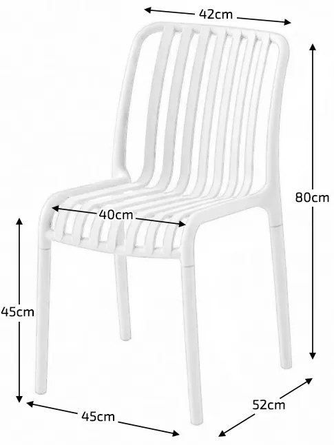 Műanyag szék TREGO, fehér