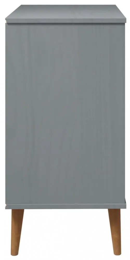 MOLDE szürke tömör fenyőfa fiókos szekrény 80 x 40 x 80 cm