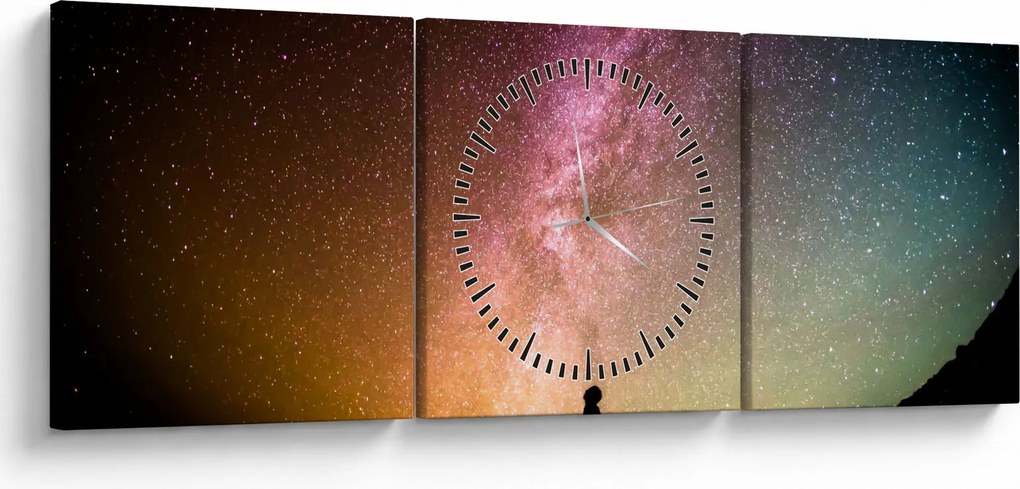 Kép - égbolt tele csillagokkal (órával) (90x30 cm)